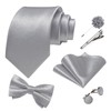 DiBanGu Mens Shiny Satin Vest Tie Set 8PCS Solid Waistcoat