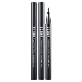 [Vegan Beauty] Cosnori Super Proof Fitting Brush Eyeliner 0.6g, 02 Black Brown, 2 pcs / [비건뷰티] 코스노리 슈퍼프루프 피팅 브러쉬 아이라이너 0.6g, 02블랙브라운, 2개