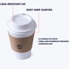 KTOB [50 pack] 12 oz Compostable Coffee Cups with Lids