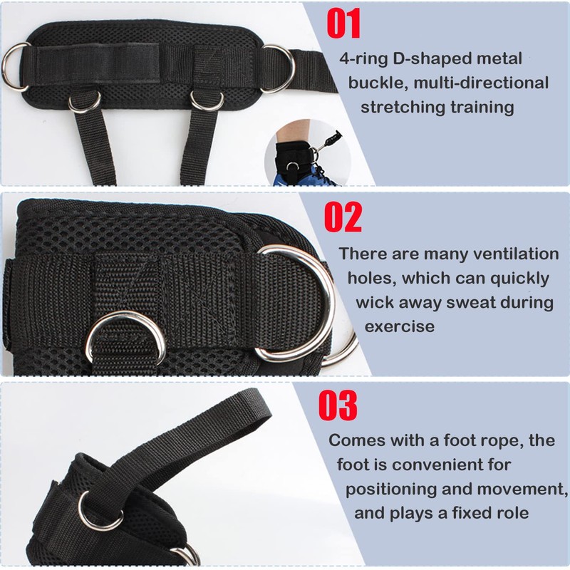 Taicols Ankle Straps for Cable Machines, Adjustable Ankle Strap, D-Ring