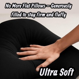 Pro Home V Shaped Pillowcase Soft 100% Poly-Cotton V Pillow Cases Covers Only For V Shaped Pillows For Adults Back & Neck Support Orthopedic Pregnancy/Nursing V Cushion Cover(Black,Only Pillowcases)