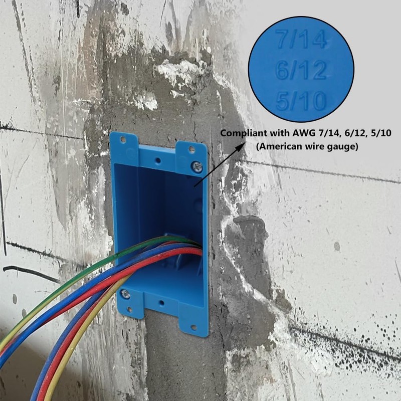 XGGYA Single Gang Electrical Outlet Box,4-1/3-Inch Length by 2-1/6-Inch Width