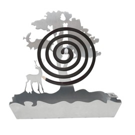 Liyquint Mosquito Coil Holder，Stainless Steel Coil Holder Incenses Holder Reusable Lightweight Coil Standfor Indoor, Outdoor, Home, Camping Use (White)