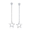 Celestial Astrology Open Star Linear Drop Dangle Stud Earrings For
