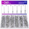 ANVINKU 260PCS Pop Rivets Assortment, Aluminum Blind Rivet Set, M3.2/M4/M4.8