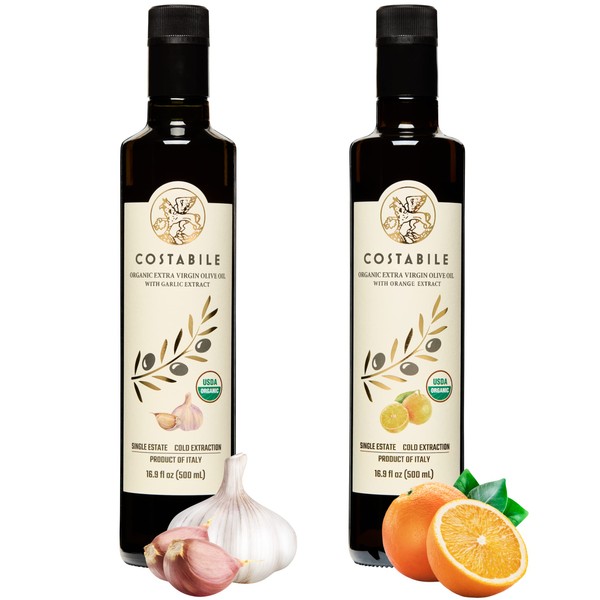 Costabile Orange Infused and Garlic Infused Olive Oil. Perfect for