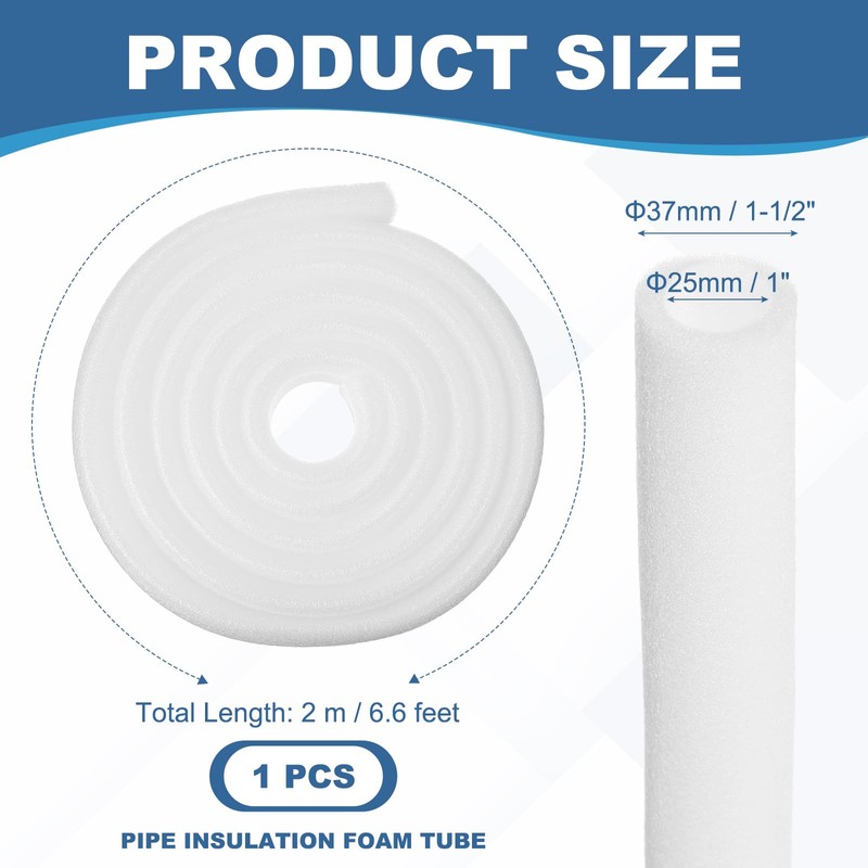PATIKIL Pipe Insulation Foam Tube, Heat Preservation Foam Pipe Outdoor