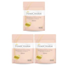 デリケートゾーン 腟内 環境 乳酸菌サプリ FEMICHARM（フェミチャーム） 臭い おりものに W乳酸菌配合 乳酸菌 クリスタパス菌 酪酸菌 配合（30日分×3個）