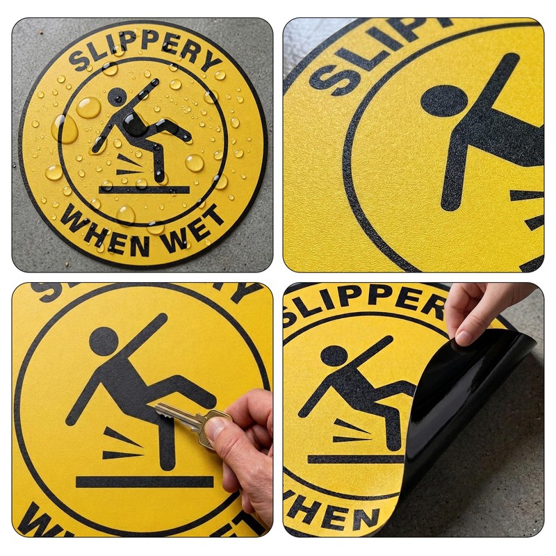 Anobell 5 Pack Slippery When Wet Stickers 18 Inch Self-Adhesive
