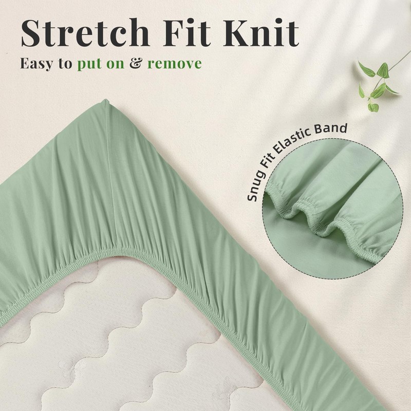 Jinrobabes 2-Pack Baby Crib Sheets for Boys Girls, Thicker 100%