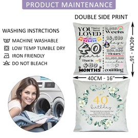 SAMAR 40 Years old Birthday gift idea, Cushion cover pillow 41x41cm size with filling insert printed both sides, Machine washable and iron friendly for him and her 40th birthday