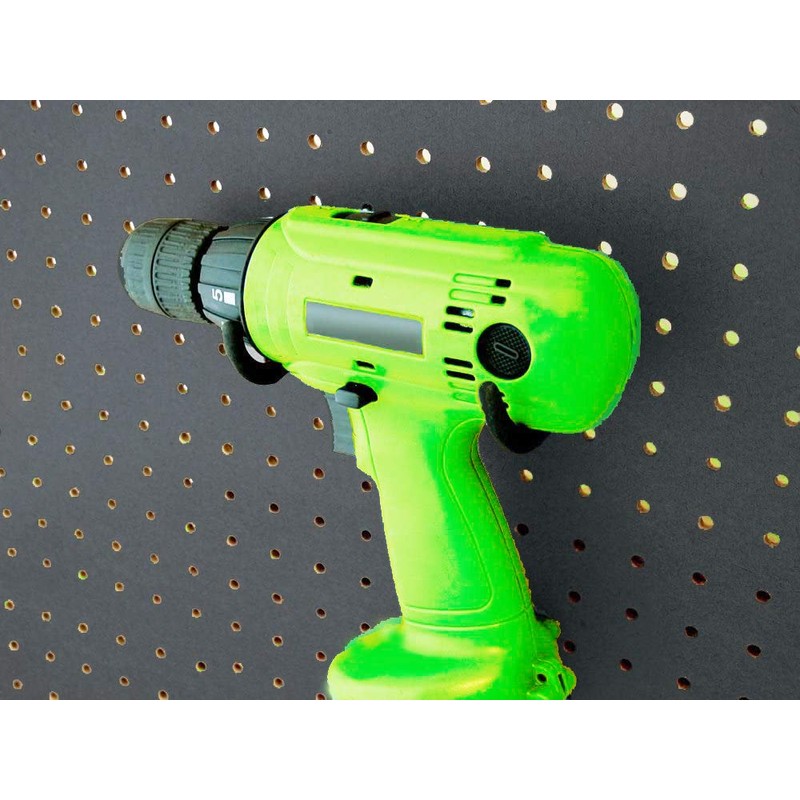 Menecor 5PCS Pegboard Drill Holder with Double Hooks and Accessories