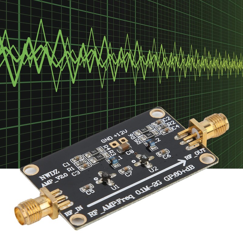 LNA 0.1M‑2G RF Wideband Amplifier 60dB High Gain Low Noise