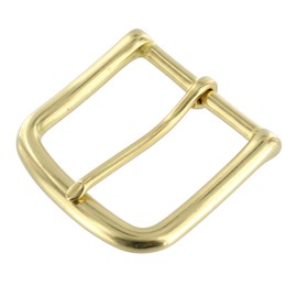 1035 Natural Brass, Heel Bar Buckle, Solid Brass-LL, 1-1/4"
