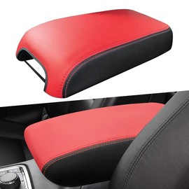 sportuli Center Console Cover Anti-Scratch Leather Armrest Cover Replace for 2011-2020 2021 Jeep Grand Cherokee Accessories (Red)