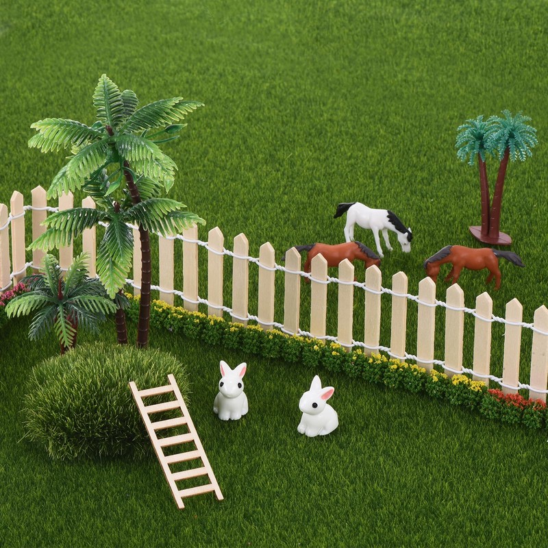 PATIKIL 2.4" Miniature Wooden Ladder, 10 Pack Mini Wood Dollhouse