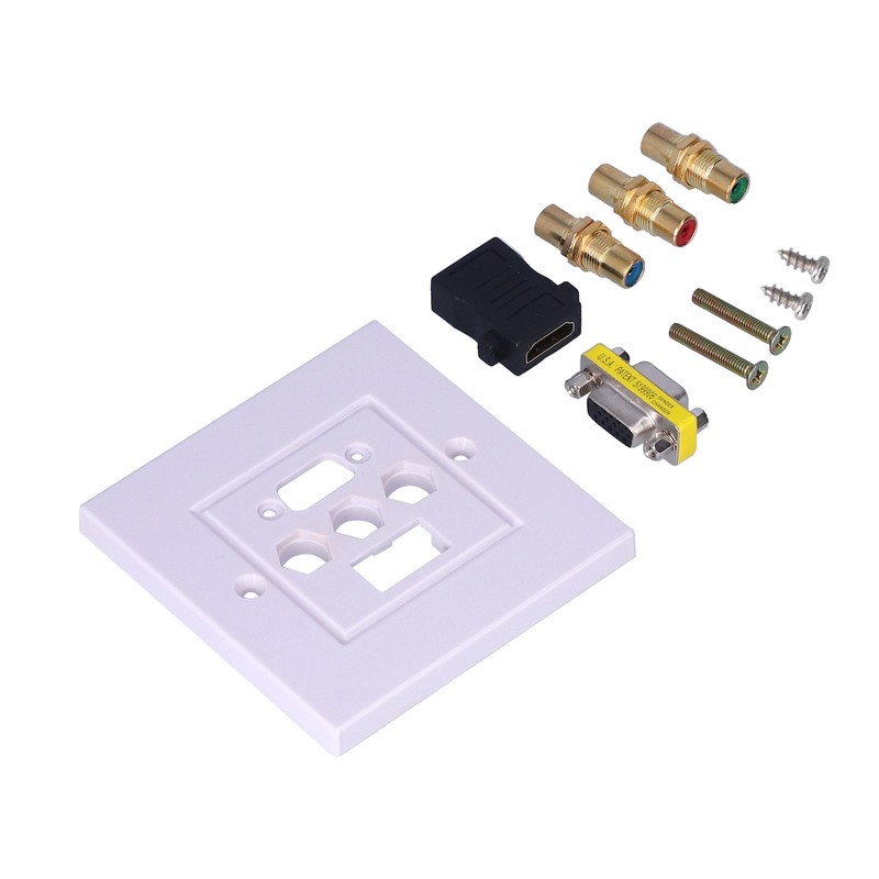 VGA+High Definition Multimedia Interface 3RCA Wall Plate Panel Socket for