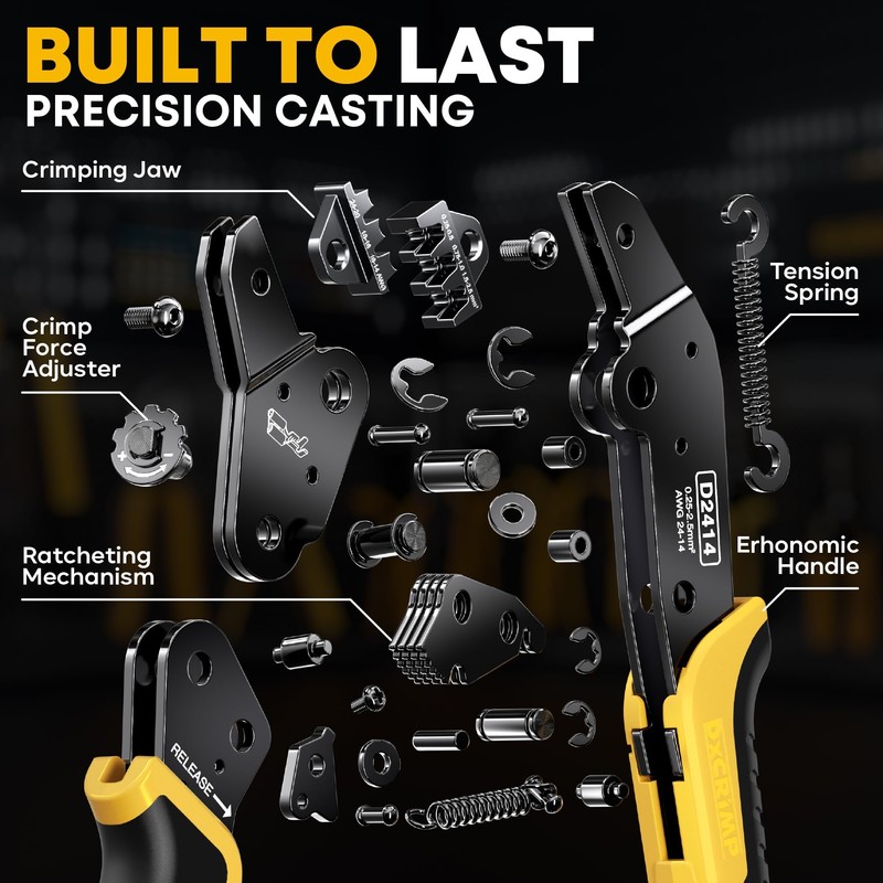DxCRIMP 2.8 mm Automotive Connector Crimping Tool Kit, 2/3/4/6/9-Pin Male
