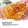 HOMSFOU Crystal Feng Shui Golden Ingot with Dragon Pattern for