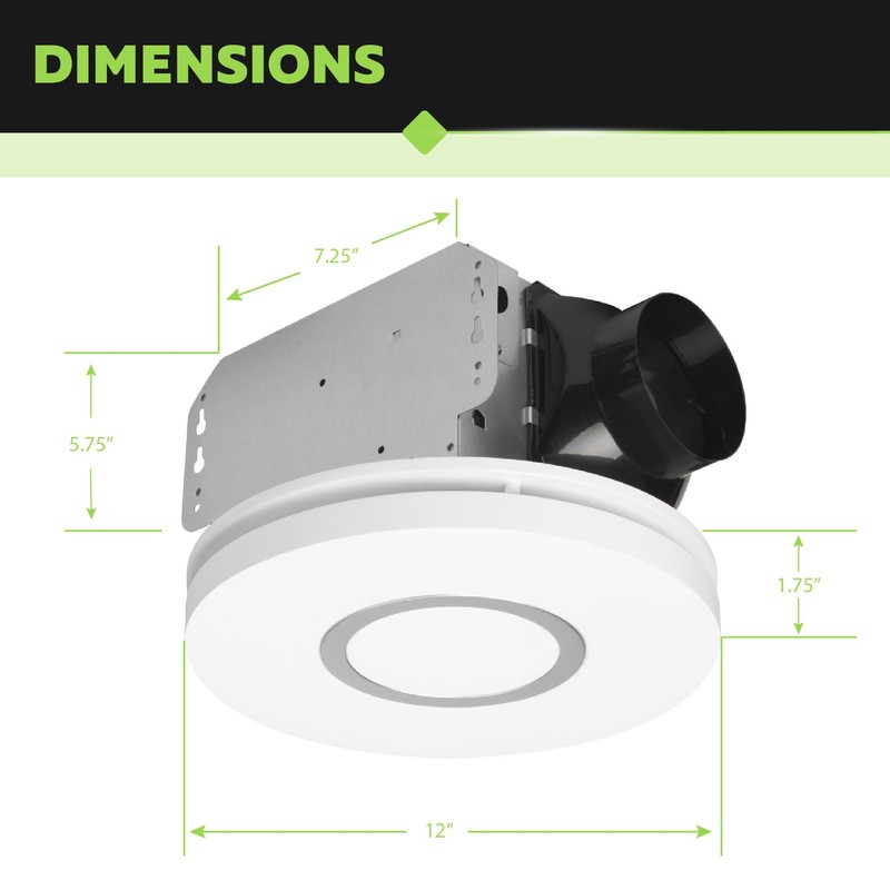 Homewerks 7141-80-CTA Bathroom Fan with LED Lights Color Changing 80