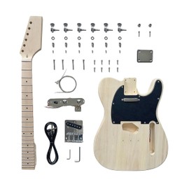 DBL DIY Electric Guitar Kits,TL Style Electric Guitar,6 String Right Handed with Basswood Body Maple Neck Maple Fingerboard Chrome Hardware，Build Your Own Guitar