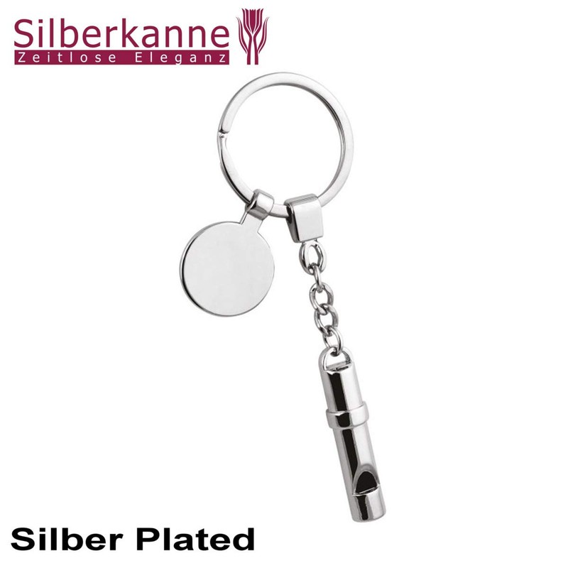 Silberkanne Keyring Whistle 11 x 3.5 x 1 cm with