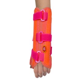 Pani TERESA MEDICA Handgelenkbandage Daumenbandage 2in1 Handgelenkstütze Orthopädisch Universell Einstellbar Recht Links Kinder Und Jugendliche Handgelenk Bandage Mit Daumen 15-17 cm Koralle