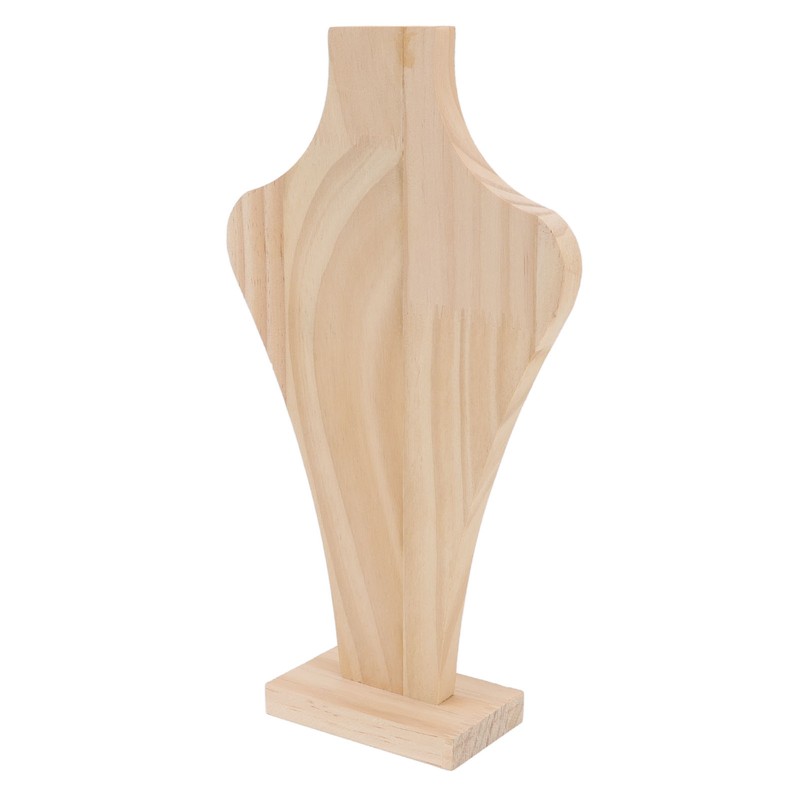 2pcs Wooden Necklace Display Stand Vase Shaped Light Weight Solid