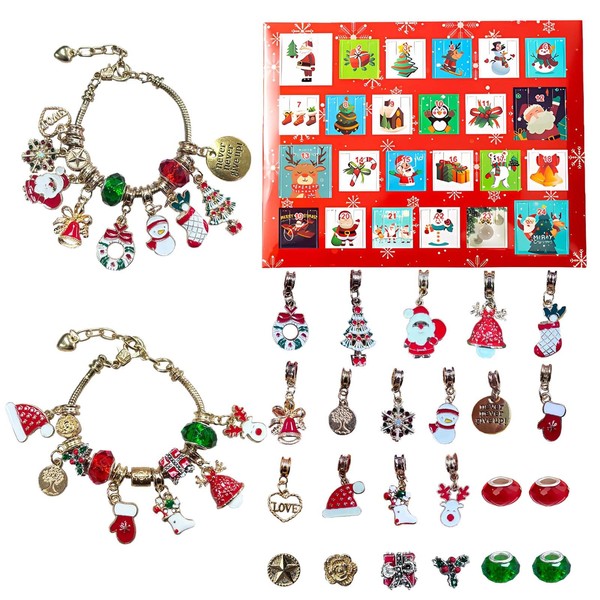 2024 Advent Calendar Bracelets, 24 Days Christmas Countdown with 22