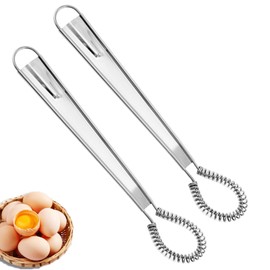 Magic Flat Manual Hand Whisk Stainless Steel Egg Beater Mixer Kitchen Tool, Mini Whisk Spring Coil Wire, Compact,Convenient and Efficient,Coffee Sauce Milk Cooking Baking Beating