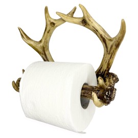 Deer Antler Wall Mounted Toilet Paper Roll Holder – Rustic Cabin Lodge Decor