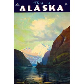 MAGNET This is Alaska Vintage Style 1930 Alaska Steamship Line Travel Magnet Vinyl Magnetic Sheet for Lockers, Cars, Signs, refrigerator 5"