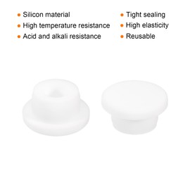 MECCANIXITY 3pcs T-Shaped Silicone Plugs 20mm 13/16 Inch Dia Snap in Plug Hole Seal Cover Round Rubber Stopper for Kitchen Rubber Bulkheads Waterproof Sealing Plugs White