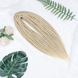 Kraler 18" Double Ended Dreadlock Extensions, 20 Strands Handmade 613 Blonde Synthetic DE Dreads Extensions, Thin 0.6cm Width Reggae Hippie Soft Dreads Style for Woman