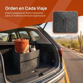 Abaodam Organizador para Maletero de Coche Bolsa de Fieltro Plegable Gris Oscuro Tamaño Pequeño Diseño Moderno para Almacenamiento en Cajuela de Vehículo