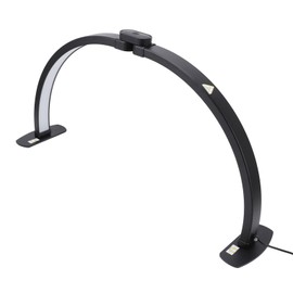 Half Moon Nail Desk Lamp, Nail Light for Desk, Folding Half Moon Light, 3000K-6000K Adjustable Brightness Lash Lamp Nail Tech Desk Lamp with Phone Holder for Beauty Eyelash Manicure Black (US Plug)