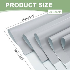 PATIKIL Flower Gift Wrapping Paper, 20 Sheets Double Sided Waterproof Bouquet Paper Wrap Florist Packaging Floral Papers for Wedding DIY Craft Valentine Mother's Day, Grey