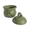 MudWorks Pottery White Daisy Garlic Keeper, Handmade in the USA