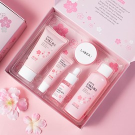 Etuanxi Set Cuidado Facial Kit Cereza Mujer Regalo Adolescentes Sets Kits Limpiador Tónico