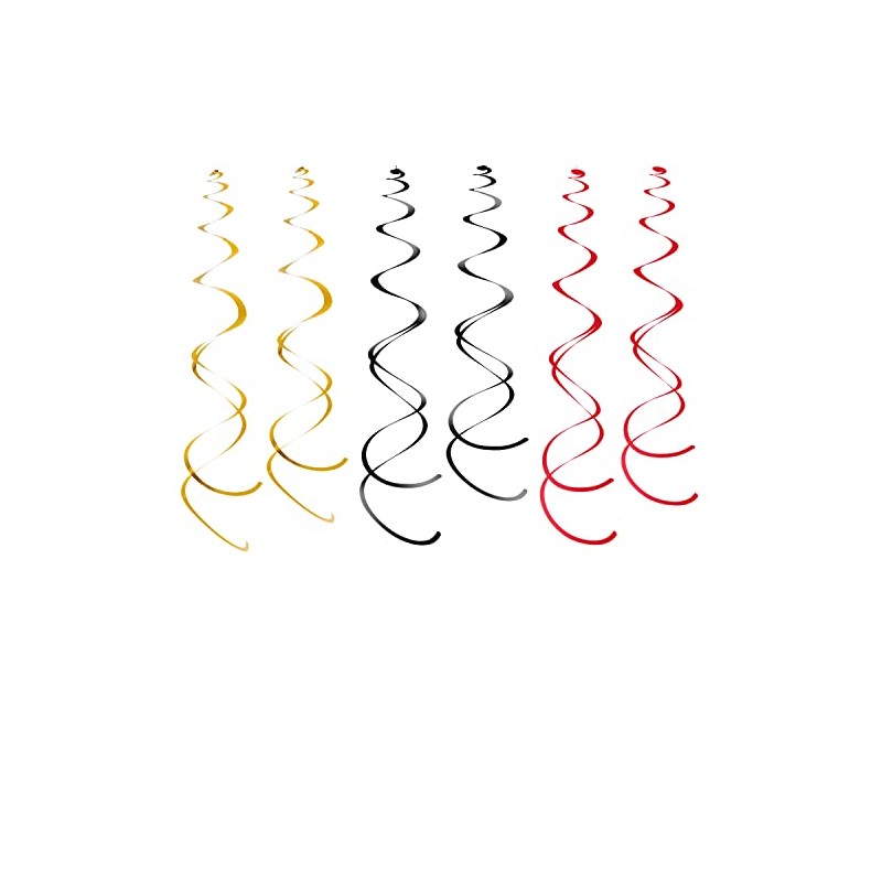 WEVEN Hanging Swirls Party Streamer Spiral Decorations for Ceiling (30pcs,