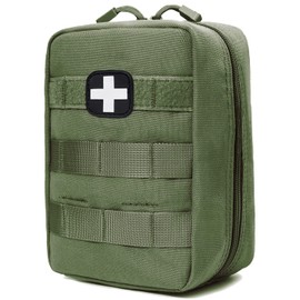 First Aid Kit EMT Medical IFAK Pouch, Molle Tactical Med Emergency Trauma Bag for Camping Home Car Hiking Hunting (Olive Drab)