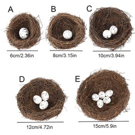 Kryoflare Artificial Bird Nest with Eggs, 3.14 inch Decorative Twig Nest, Easter Spring Nature Decor