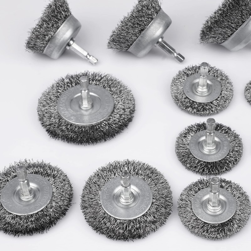 Wire Wheel for Drill Cup Brush Set,0.012-Inch Coarse Crimped Carbon