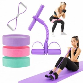 Genérico Bandas de Resistencia para Ejercicio, Ligas elásticas multifuncionales para Brazos y piernas, Entrenamiento en casa, Yoga, Pilates