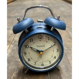 Tinload Vintage Style Loud Alarm Clock for Heavy Sleepers Adults, Metal 4 Inches Battery