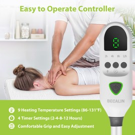 Massage Table Warmer Heating Pad Professional SPA Massage Bed Warmer with Timer, 9 Heat Settings, Overheat Protection for Massage Bed & Spa, Thickened & Soft Fleece, 30" x 71", with Face Hole