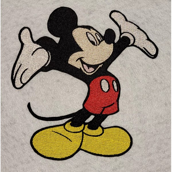 Handmade Mickey DIY 7.5-inch Iron on Embroidered Applique Patch