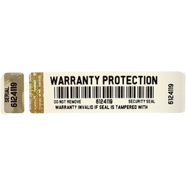 Warranty Protection Tamper-Evident Security Labels Stickers in Two Parts with Hologram X 250
