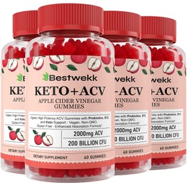 Apple Cider Vinegar Gummies, Max Strength 2000mg ACV Gummy with Probiotics, B12 and Keto Support, For Digestion, Metabolism, Detox, Gut & Immune Health, Gelatin-Free, Non-GMO, 240 keto acv gummies