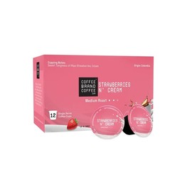 Premium Blend Coffee Brand KCups with Strawberry Cream Flavored Coffee | Sweet, Smooth, And Velvety Texture for A Deliciously Unique Coffee Experience | 12 Pack
